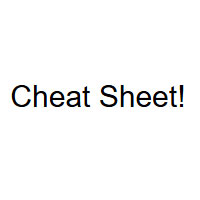 Cheat Sheet
