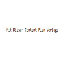 Mit Dieser Content Plan Vorlage